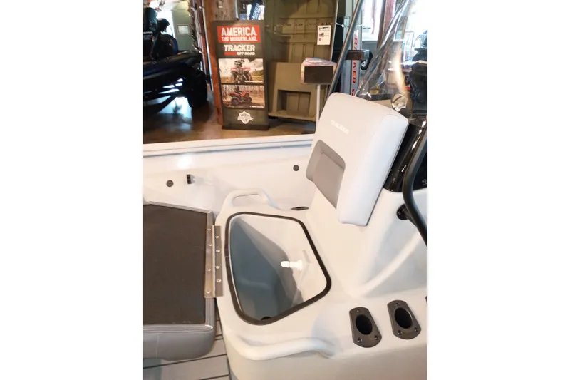 Slide: The Image of 2027 Tracker Bass Tracker 175 CC boat interior with seating and storage features. - 49