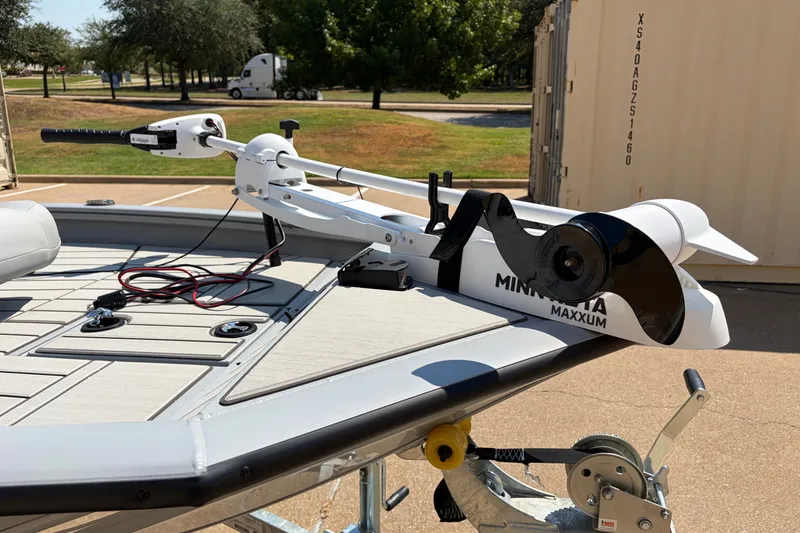 Slide: The Image of 2027 Tracker Bass Tracker 175 CC with Minn Kota Maxxum trolling motor on deck. - 15