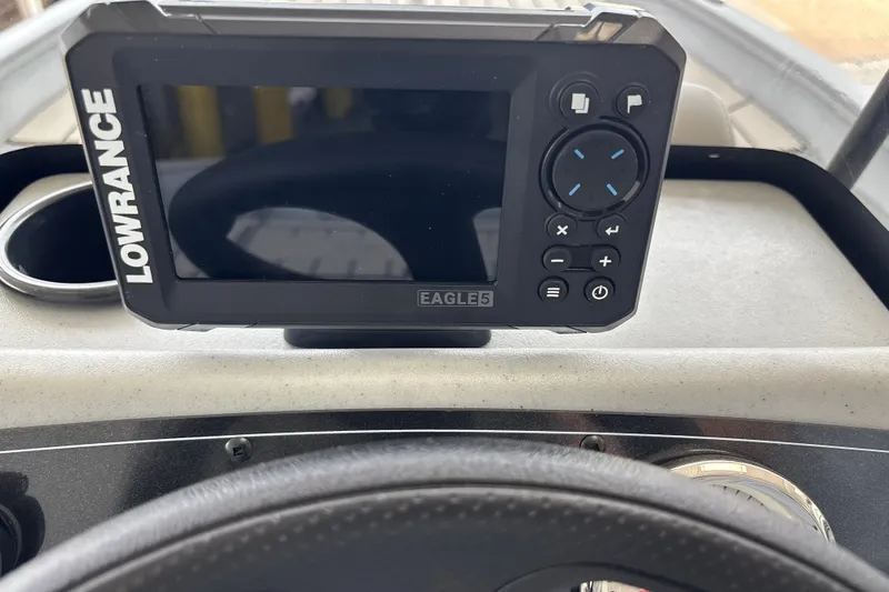 Slide: The Image of Lowrance fish finder on 2027 Tracker Bass Tracker 175 CC dashboard. - 17