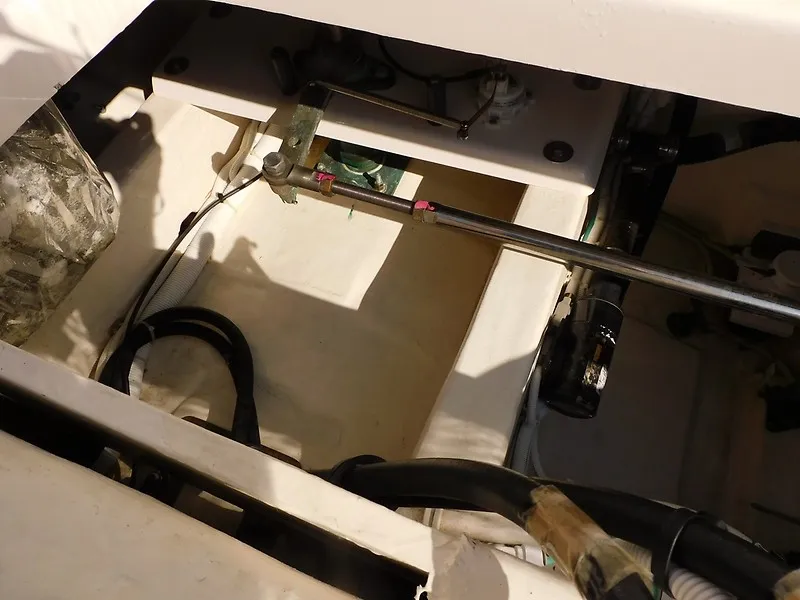 Slide: The Image of A view inside the engine compartment of a 2013 Tiara Yachts 3600 Open. - 38