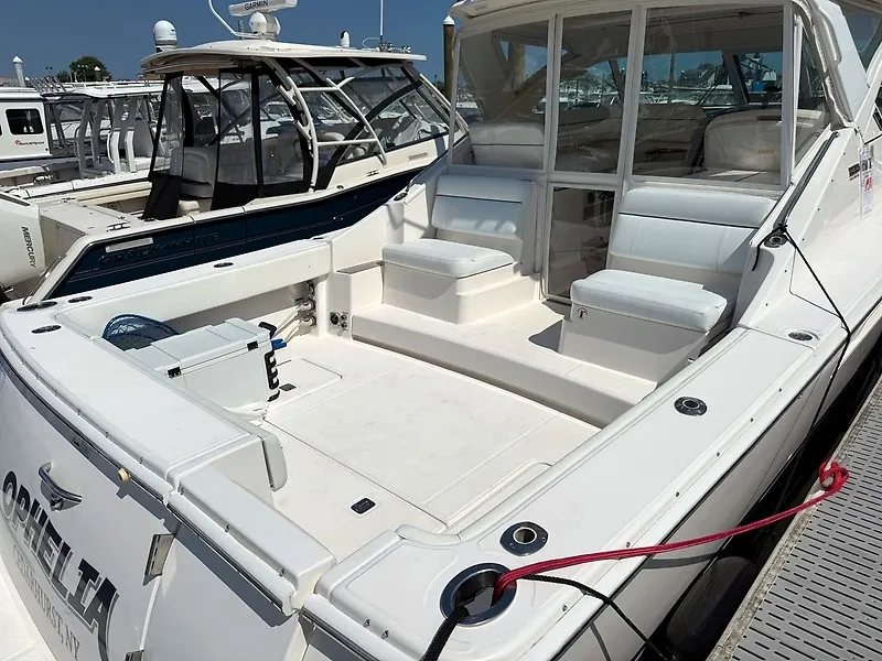 Slide: The Image of A 2013 Tiara Yachts 3600 Open with a spacious cockpit and comfortable seating. - 6