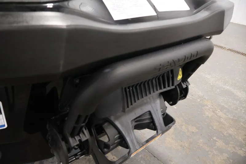 Slide: The Image of 2017 Sea-Doo RXT 260 rear view showcasing engine and exhaust details. - 17