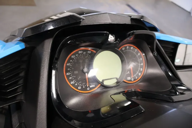 Slide: The Image of Dashboard of a 2017 Sea-Doo RXT 260, featuring speedometer and tachometer gauges. - 15