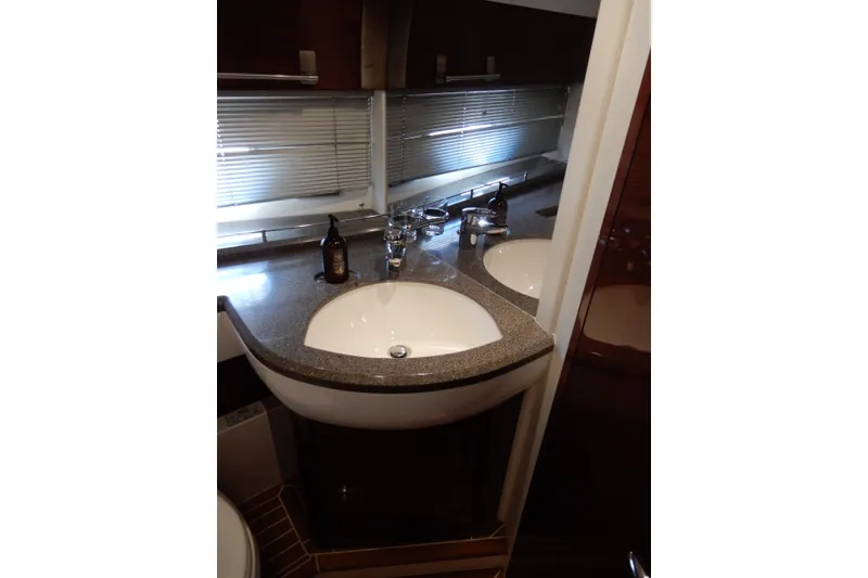 Slide: The Image of Luxurious bathroom vanity in 2008 Viking Sport Cruisers 61 Motor Yacht. - 109
