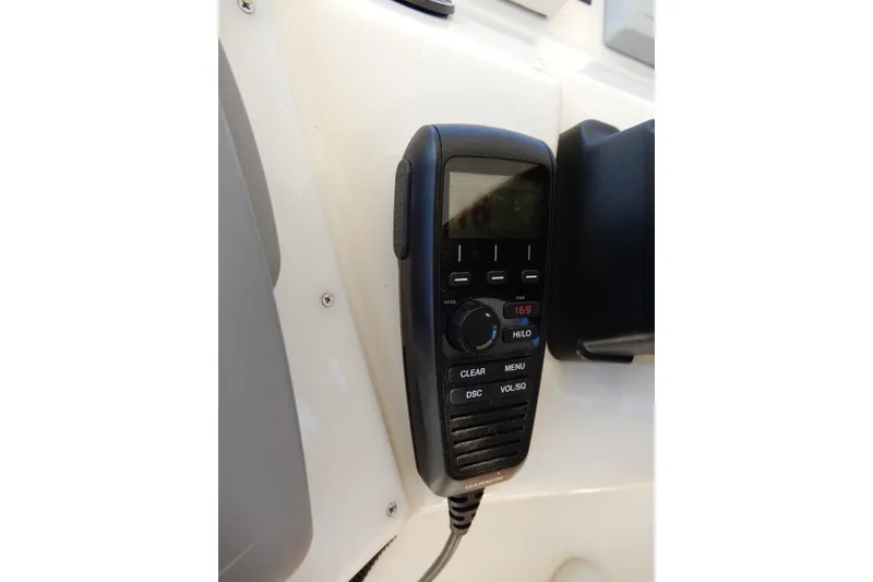 Slide: The Image of Close-up of a marine radio on a 2008 Viking Sport Cruisers 61 Motor Yacht. - 49