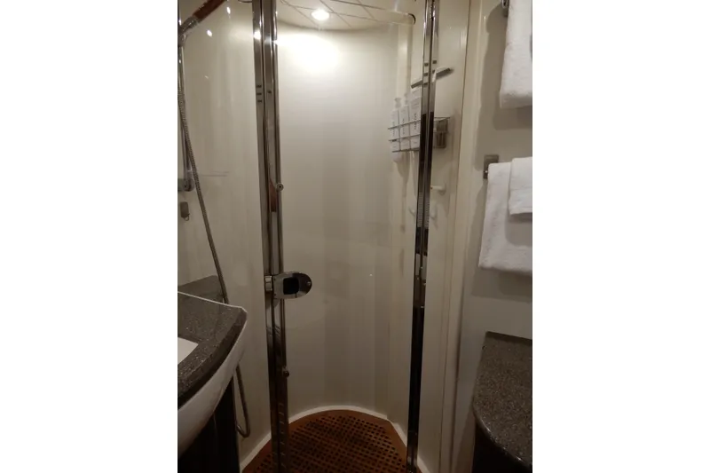 Slide: The Image of Shower area in 2008 Viking Sport Cruisers 61 Motor Yacht bathroom. - 118