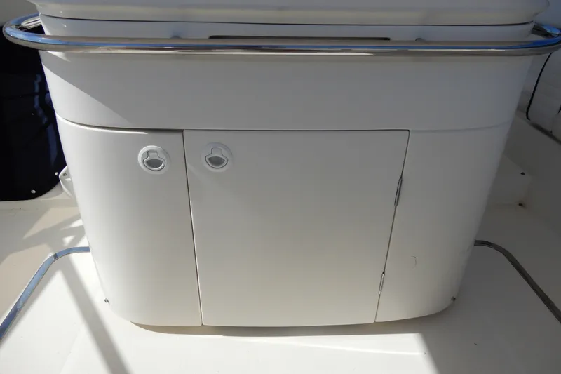 Slide: The Image of 2008 Viking Sport Cruisers 61 Motor Yacht interior cabinet with stainless steel railing. - 37