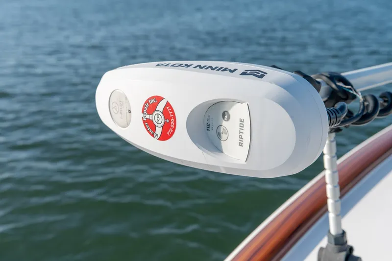 Slide: The Image of Minn Kota Riptide motor on 2023 Stuart 27 Center Console boat. - 30