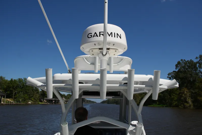 Slide: The Image of 2024 Costa Custom Boats 264HC with Garmin radar on a sunny day. - 45