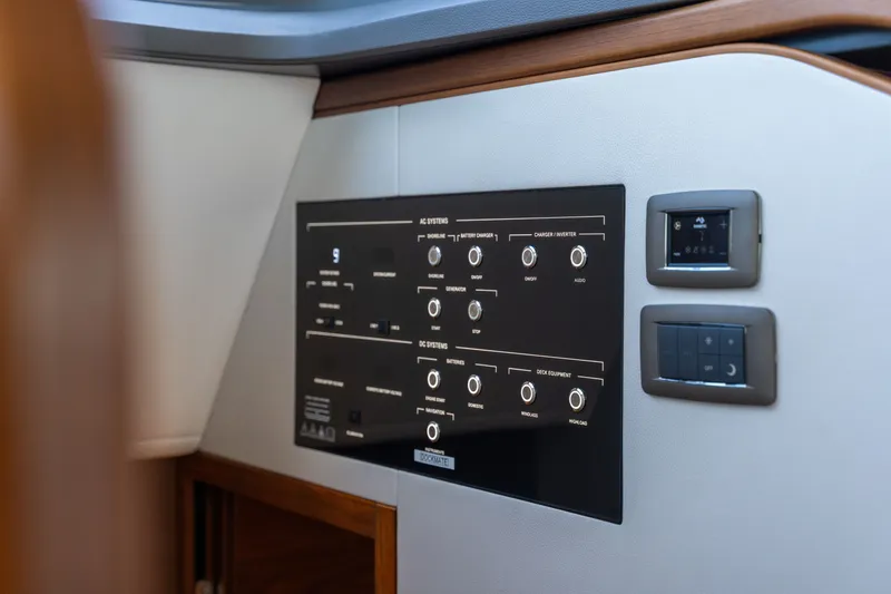 Slide: The Image of The image shows a modern control panel with multiple switches and displays. - 32