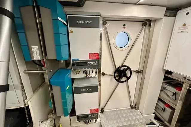Slide: The Image of Electrical control room with Quick MC2 stabilizers, 2024 Aicon 66 yacht. - 21