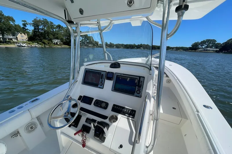 Slide: The Image of HELM WITH FULL ARRAY OF ELECTRONICS TO INCLUDE CHARTPLOTTER RADAR FISHFINDER, AUTO PILOT VHF RADIO & MORE - 9