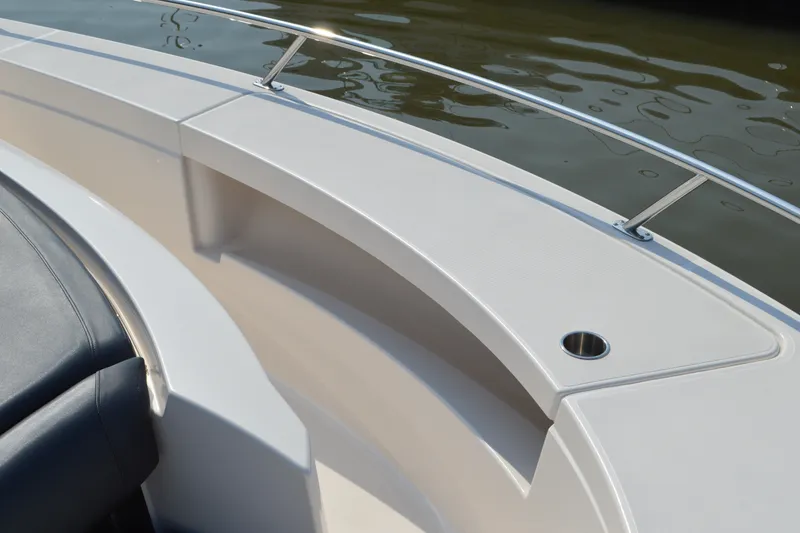 Slide: The Image of 2016 Tiara Yachts Q44 boat deck with seating and stainless steel railing. - 38