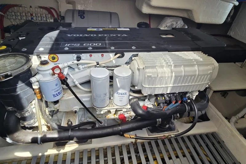 Slide: The Image of Engine compartment of a 2016 Tiara Yachts Q44 with Volvo Penta IPS 600. - 75