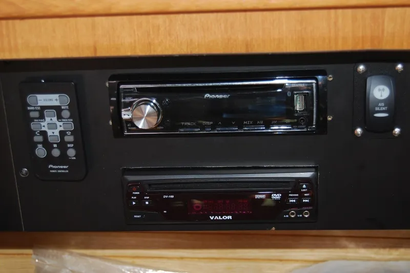 Slide: The Image of Control panel of a 2005 Catalina 36 MkII with Pioneer and Valor audio systems. - 26
