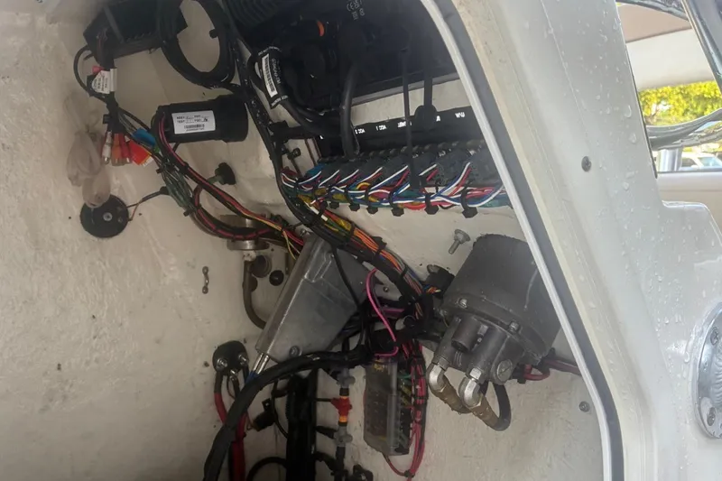 Slide: The Image of Wiring and components inside a 2020 Key West 203 FS boat console. - 36