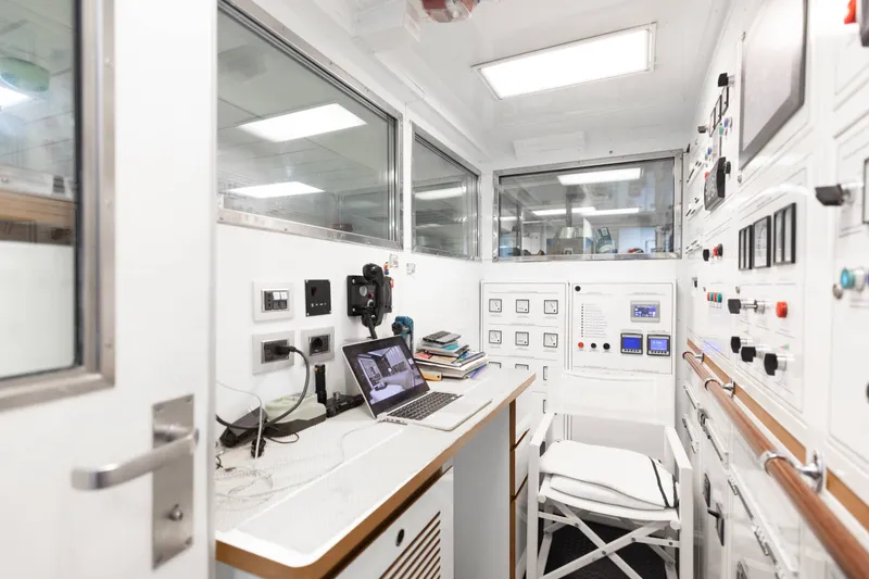 Slide: The Image of Control room of a 2016 Benetti Motoryacht with modern equipment and monitoring systems. - 43