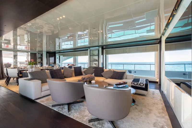 Slide: The Image of Luxurious interior of a 2016 Benetti Motoryacht with elegant seating and ocean views. - 3