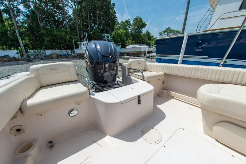 Slide: The Image of 2007 Grady-White Tournament 205 boat interior with Yamaha outboard motor. - 10