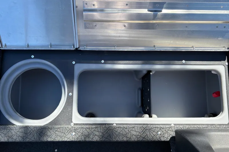 Slide: The Image of 2027 Tracker Pro Guide V-16 SC boat storage compartments, featuring durable construction and sleek design. - 39