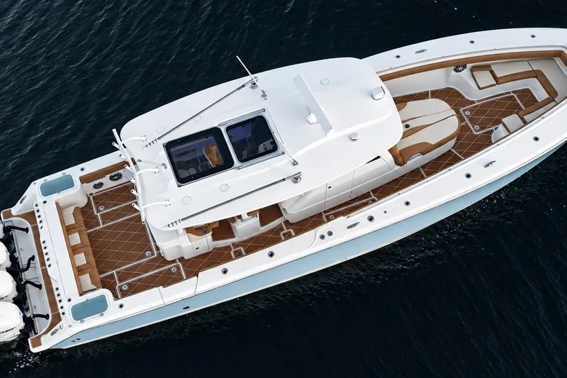 Slide: The Image of Aerial view of 2008 Grady-White Express 330 boat on water. - 8