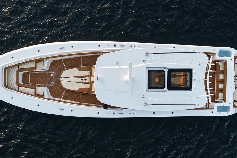 Slide: The Image of Aerial view of 2008 Grady-White Express 330 boat on water. - 9