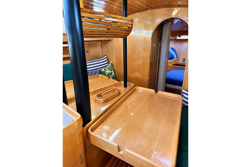 Slide: The Image of Luxurious wooden interior of 2007 Chuck Burns Custom 49 Schooner, featuring elegant design and craftsmanship. - 18