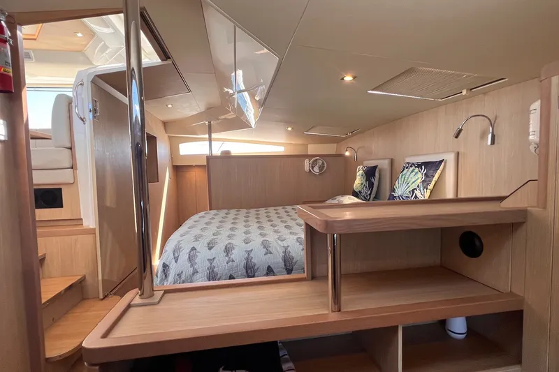 Slide: The Image of Luxurious interior of a 2018 Aquila 44 Yacht featuring a cozy bedroom. - 59