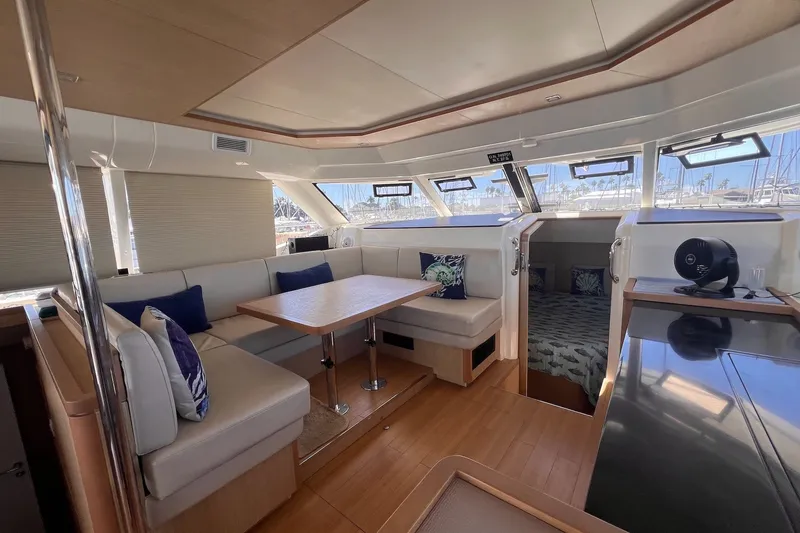Slide: The Image of Luxurious interior of 2018 Aquila 44 Yacht with spacious seating and elegant decor. - 38