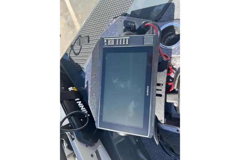 Slide: The Image of Garmin display on 2027 Ranger RT198P boat dashboard, featuring modern navigation technology. - 10