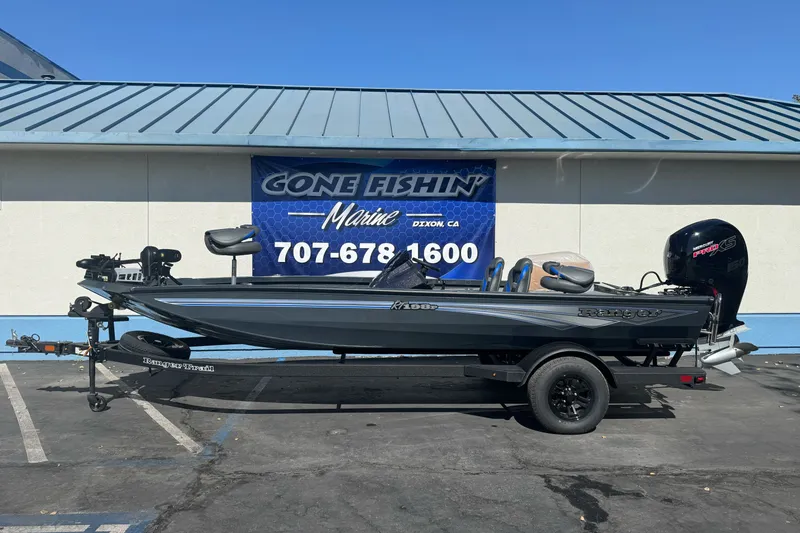 The Image of 2027 Ranger RT198P fishing boat on trailer at dealership, Gone Fishin' Marine, Dixon, CA. - 0