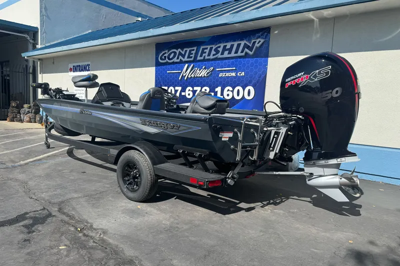 Slide: The Image of 2027 Ranger RT198P boat with Mercury Pro XS engine at dealership. - 1