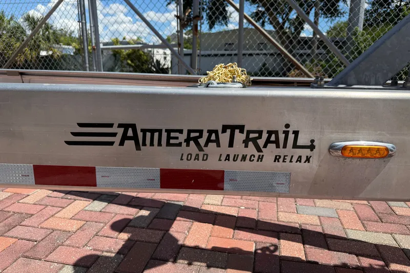 Slide: The Image of Trailer with AmeraTrail branding, suitable for 2024 Cobia 350 Center Console boat. - 50