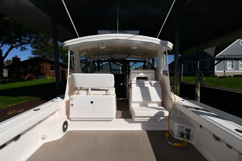 Slide: The Image of 2004 Tiara Yachts 3500 Open boat interior with seating and equipment. - 7