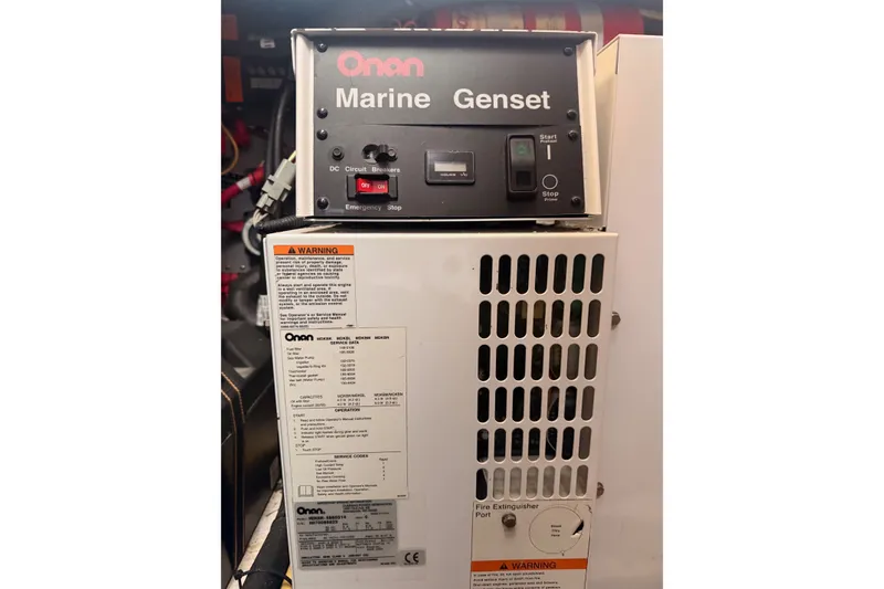 Slide: The Image of Onan Marine Genset in 2008 Cruisers Yachts 415 Express Motoryacht engine room. - 69