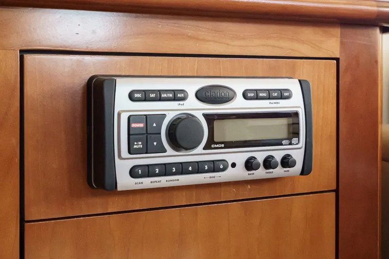Slide: The Image of Clarion CMD5 stereo system in 2008 Cruisers Yachts 415 Express Motoryacht interior. - 43