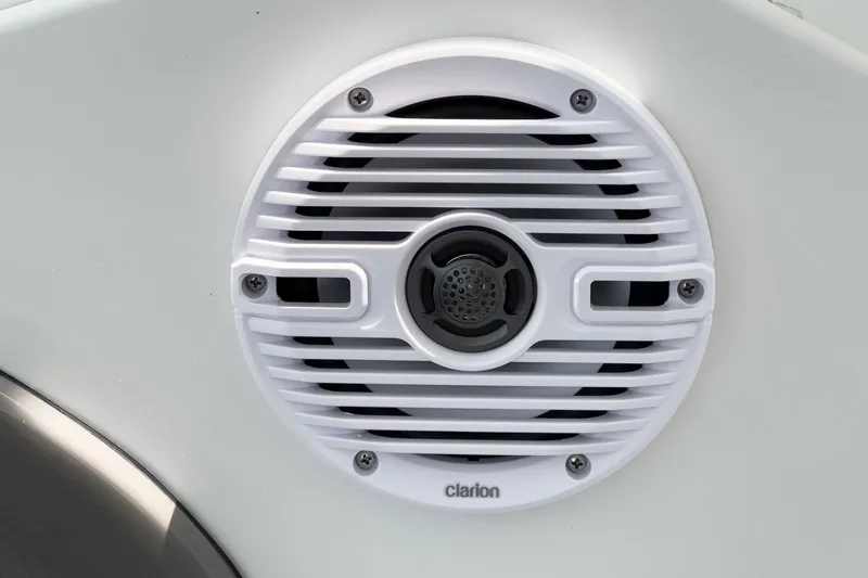 Slide: The Image of Clarion speaker on 2008 Cruisers Yachts 415 Express Motoryacht, showcasing marine audio design. - 30