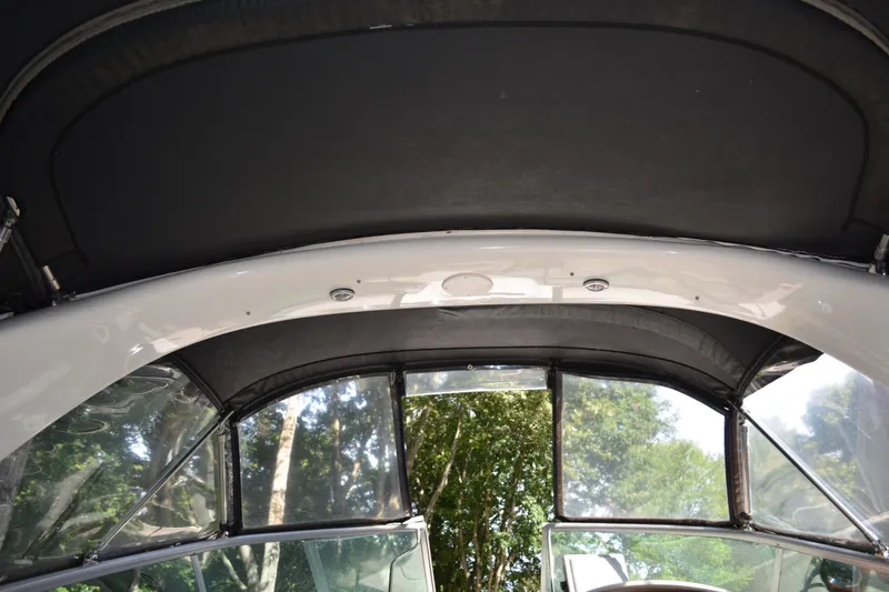Slide: The Image of Interior view of 2007 Sea Ray Sundancer 280 boat canopy and windows. - 23