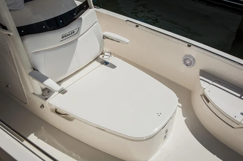 Slide: The Image of Manufacturer Provided Image: 2022 Boston Whaler 270 Dauntless boat seating and storage area. - 6