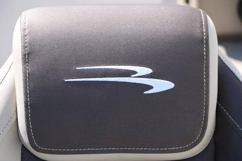 Slide: The Image of Close-up of a seat with embroidered logo on a 2027 Bennington 22 SF Tri Toon. - 30