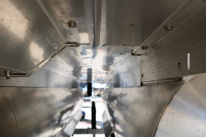 Slide: The Image of Close-up of the underside of a 2027 Bennington 22 SF Tri Toon. - 20