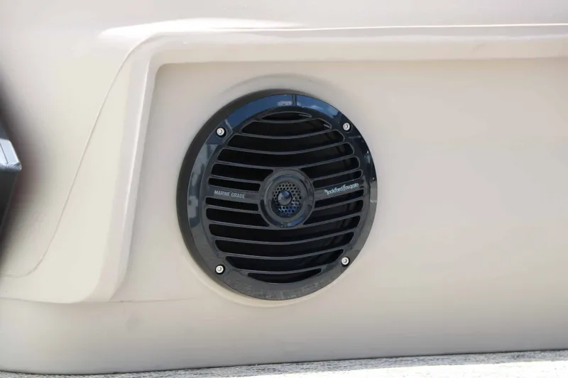 Slide: The Image of A speaker is embedded in the side panel of a boat. - 19