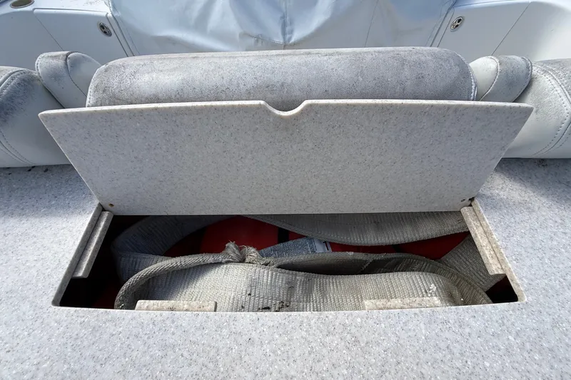 Slide: The Image of Storage compartment on a 2004 Silverton 43 Motor Yacht, showcasing interior details. - 25