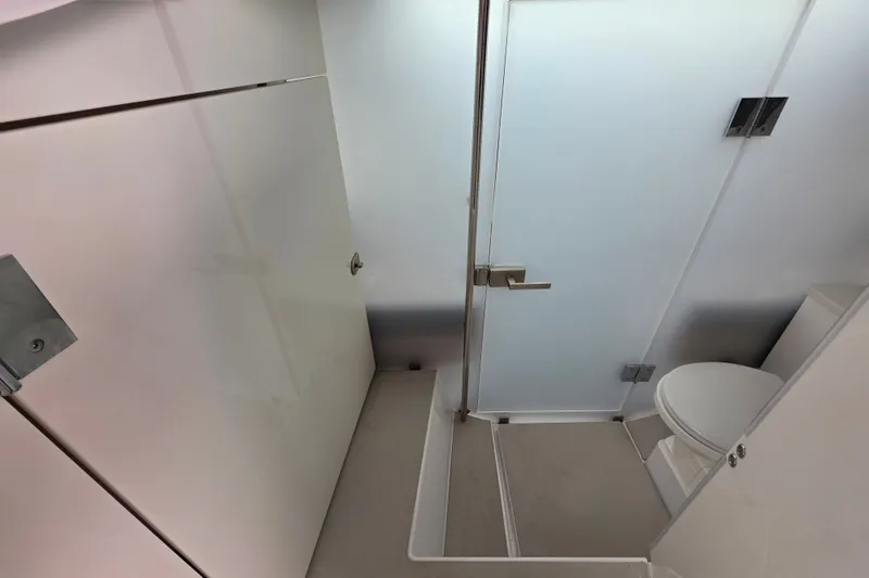 Slide: The Image of Modern bathroom interior of 2022 Axopar 37 XC Cross Cabin boat. - 12