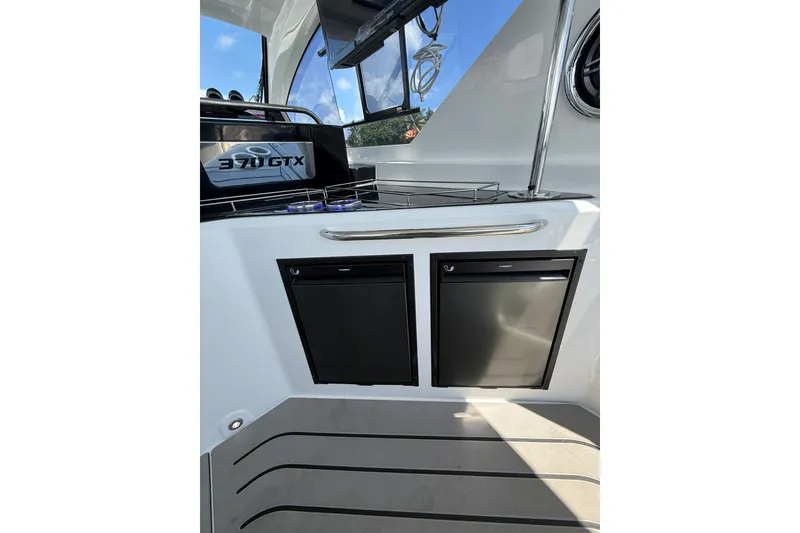 Slide: The Image of Interior view of 2027 Granfort 370 GTX yacht with sleek design and modern amenities. - 38