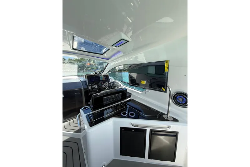 Slide: The Image of Interior cockpit of 2027 Granfort 370 GTX boat with modern navigation equipment. - 24