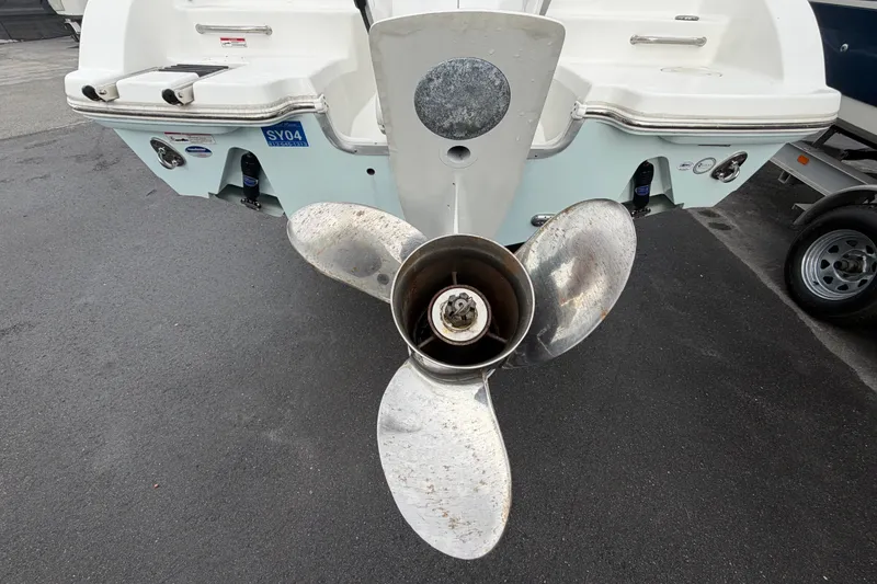 Slide: The Image of 2024 Sea Hunt Escape 25 boat propeller and stern view. - 4