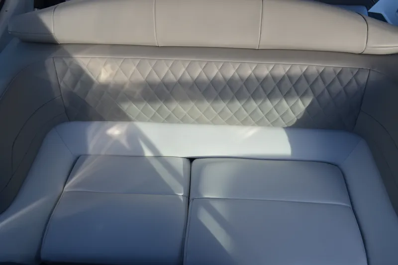 Slide: The Image of Luxurious seating on a 2002 Formula 37 Performance Cruiser with quilted upholstery. - 26