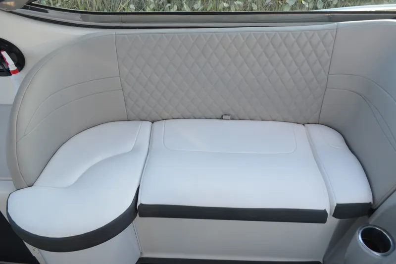 Slide: The Image of Luxurious seating in a 2002 Formula 37 Performance Cruiser with quilted upholstery. - 24
