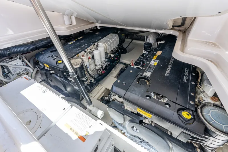 Slide: The Image of Engine compartment of 2014 Zeelander Z44 yacht featuring Volvo Penta IPS600 engines. - 61